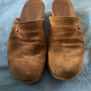Ecco brown suede clogs sz38